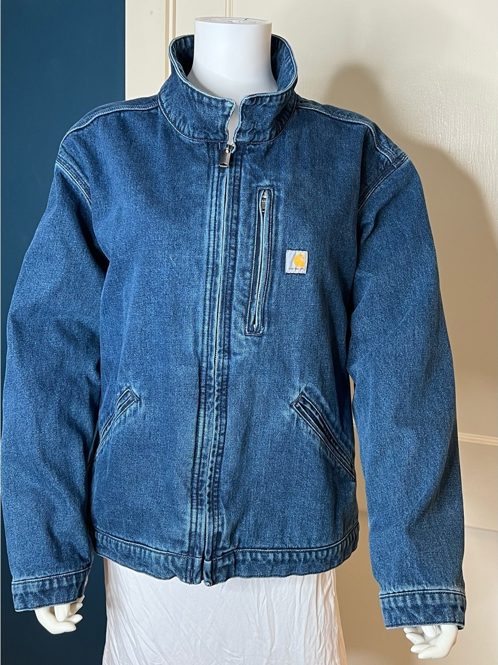 Carhartt Denim Loose Fit Detroit Jacket, Mission Wash, Women’s XL